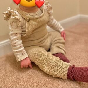 Jamie Kay Cream Knit Fabric Overall